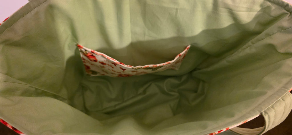 Handmade Quilted tote Bag - Hibiscus Floral Print