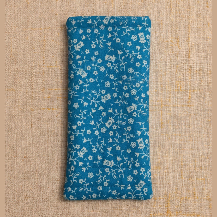 Blue Floral Sunglass Case