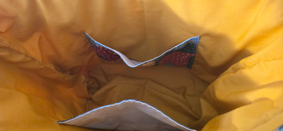 Hand-Quilted Patchwork Tote Bag