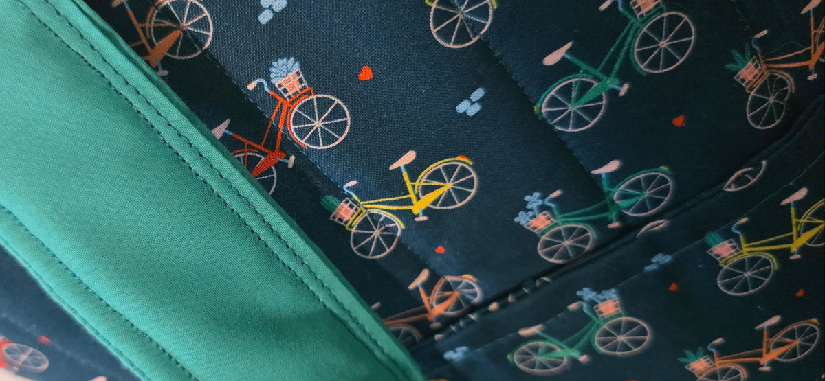Hand-Quilted Bicycle Tote Bag