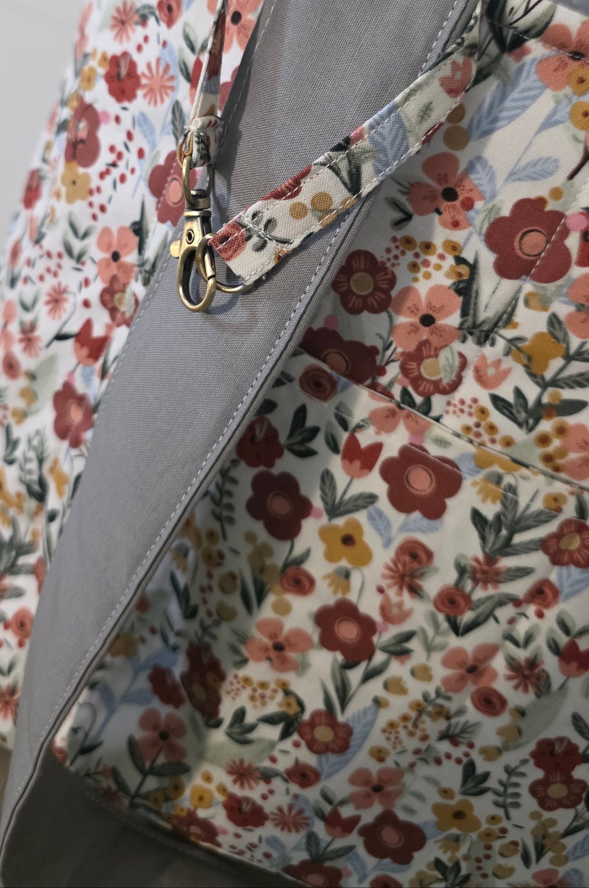 Hand-Quilted Field of Flowers Tote Bag