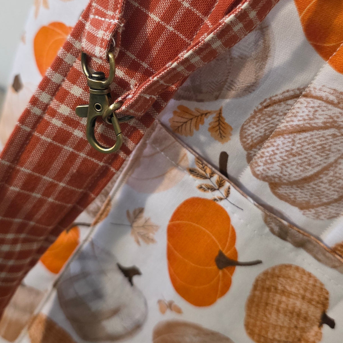 Hand-Quilted Pumpkin Patch Tote Bag