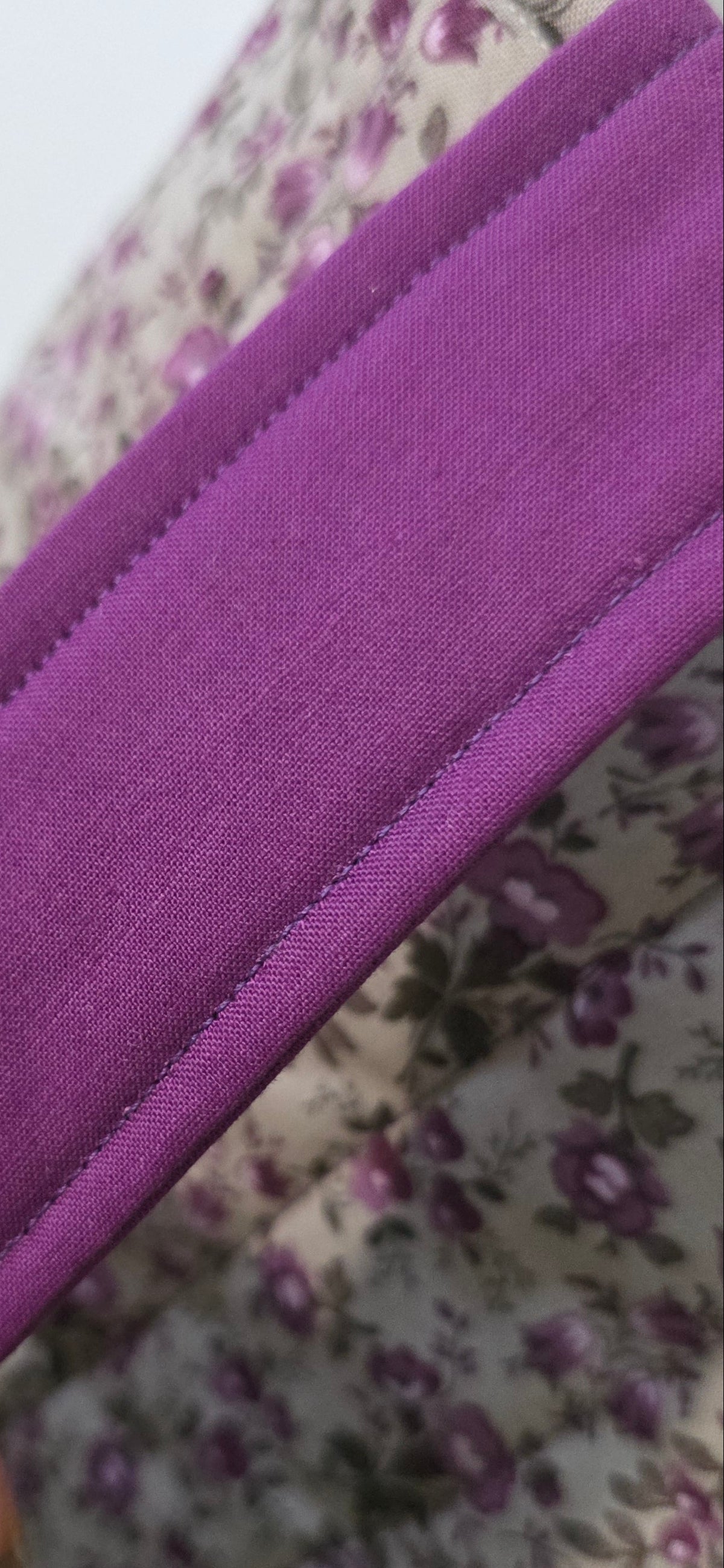 Hand-Quilted Purple Floral Tote Bag