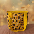 Hand-Quilted Sunflower Tote Bag