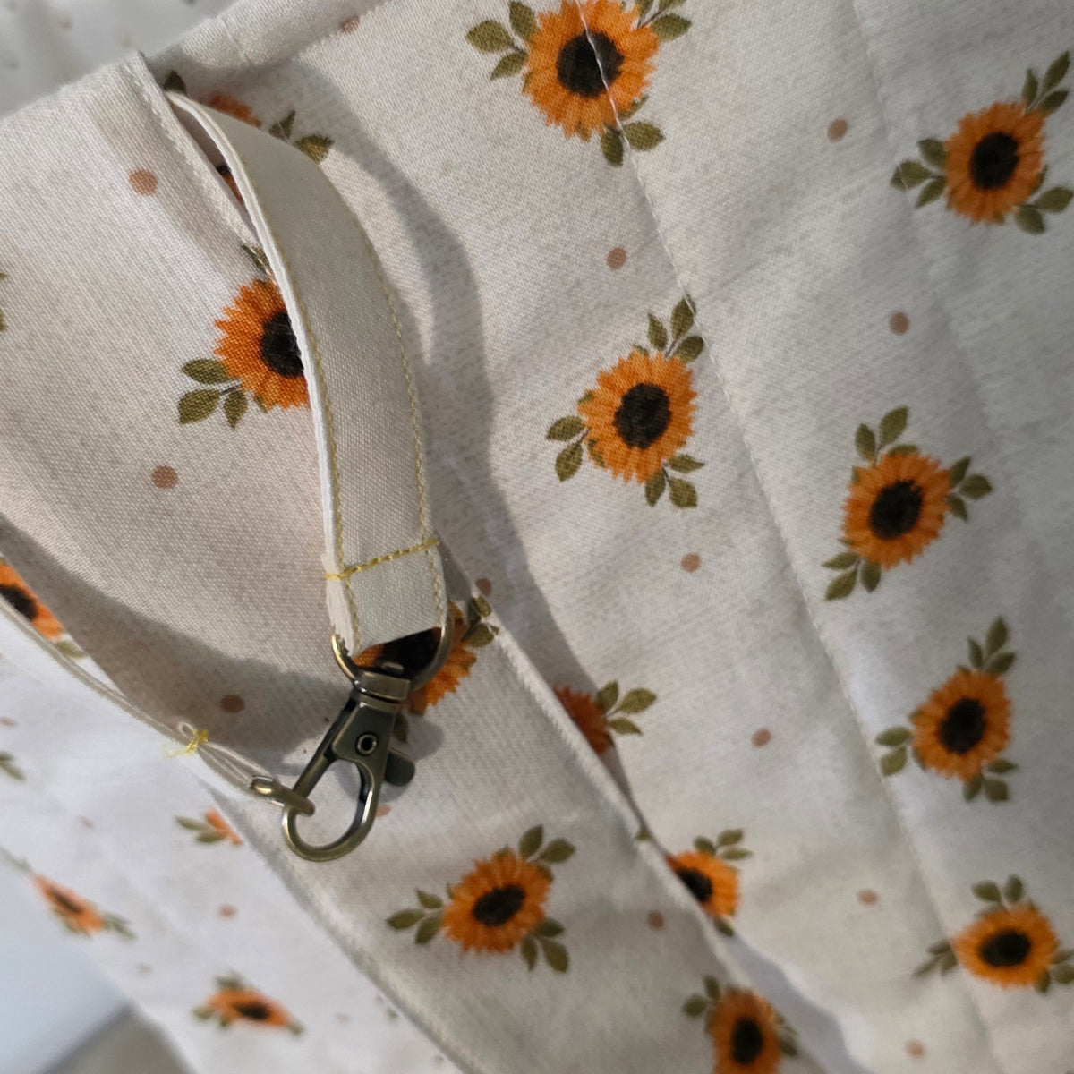Hand-Quilted Mini Sunflower Tote Bag