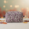 Hand-Quilted Purple Floral Makeup Bag