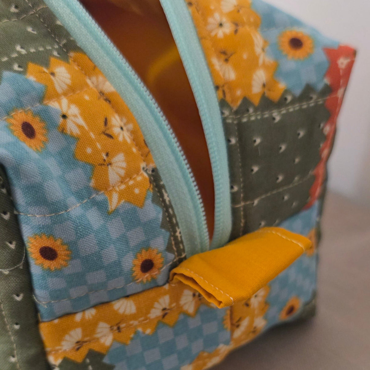 Hand-Quilted Patchwork Makeup Bag