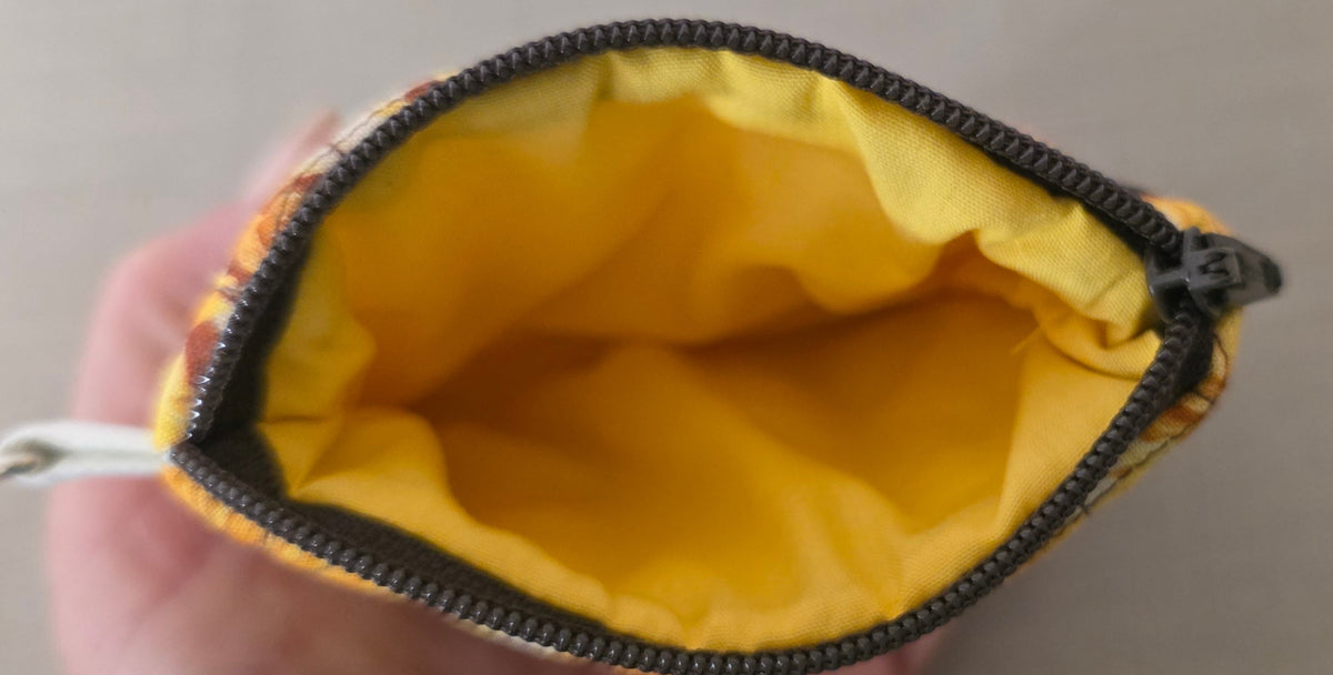 Hand-Quilted Sunflower Coin Pouch