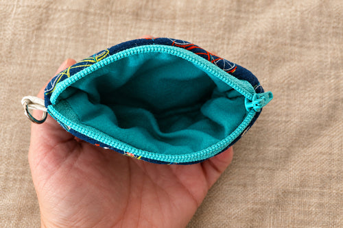 Hand Quilted Bicycle Coin Pouch