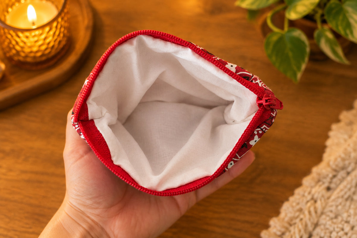 Hand Quilted Bandana Coin Pouch