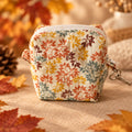 Hand Quilted Autumn Tiny Boxy Pouch