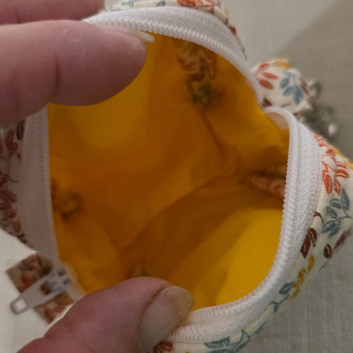 Hand Quilted Autumn Tiny Boxy Pouch