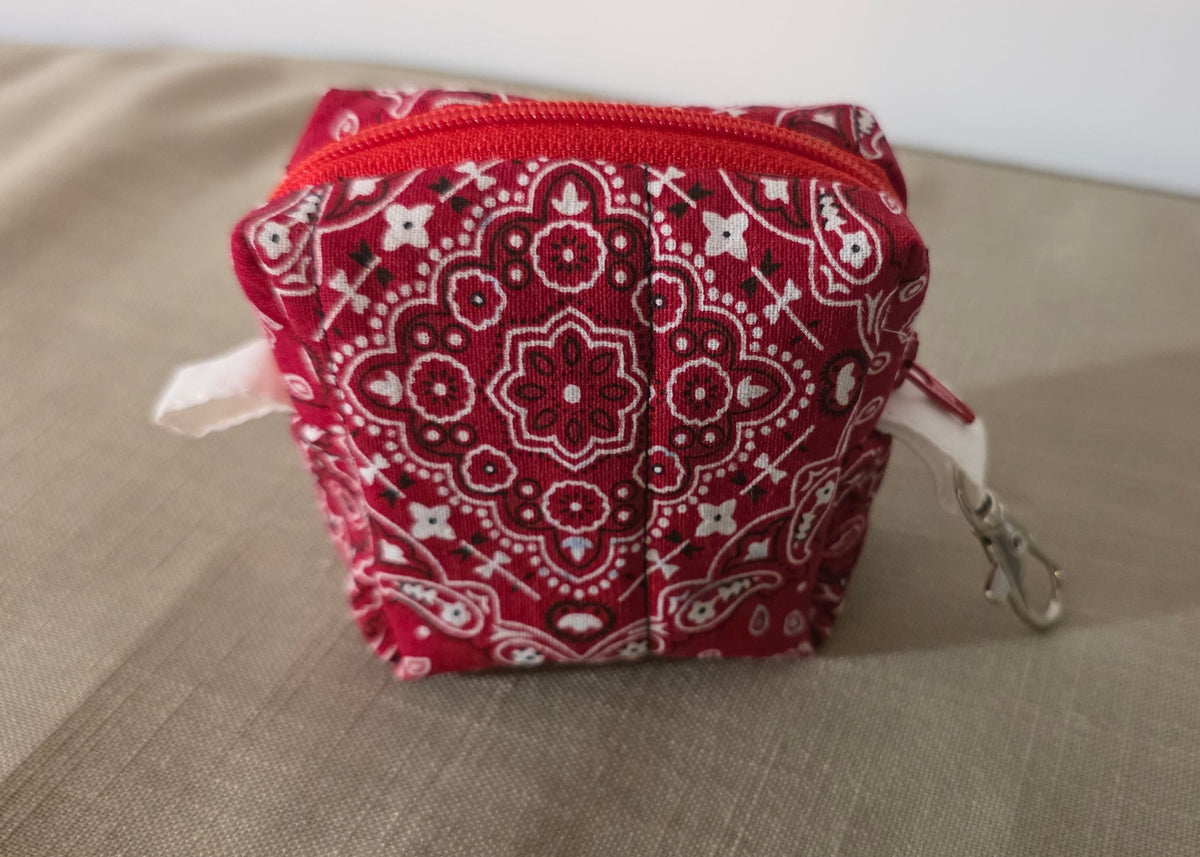 Hand Quilted Bandana Tiny Boxy Pouch
